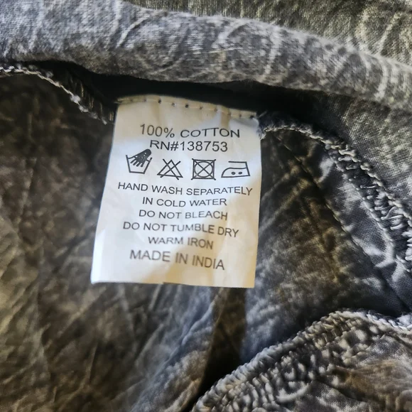 💐Paper Lace Ruffle Front Dress M Layered Crinkle Pockets Lagenlook Boho Hippie - Picture 10 of 16